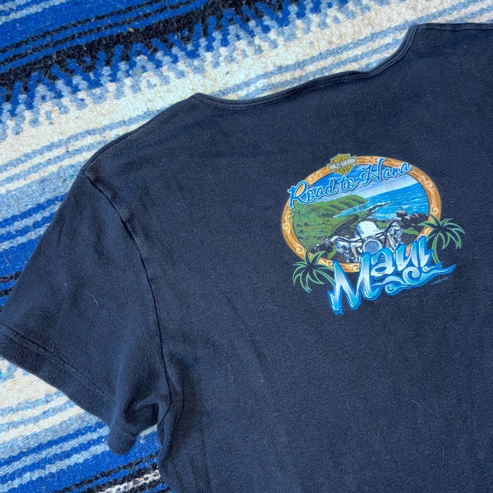 Harley Davidson Maui Road to Hana black t shirt Womens L/XL